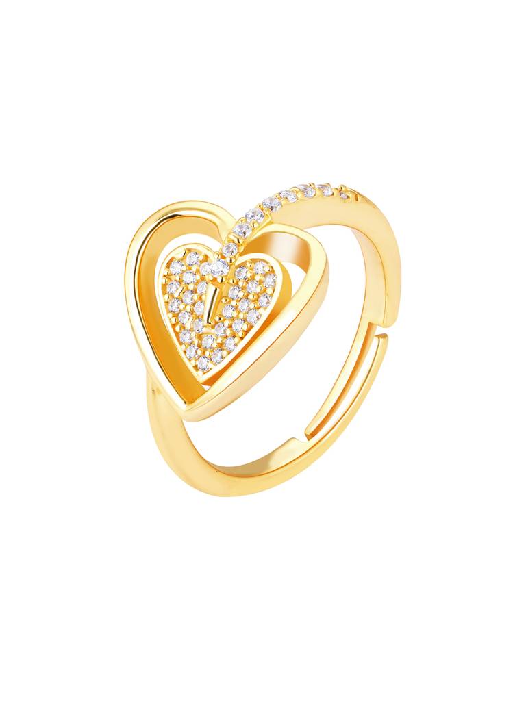 Giva 925 Sterling Silver Golden Falling For Your Heart Ring