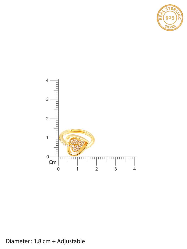 Giva 925 Sterling Silver Golden Falling For Your Heart Ring