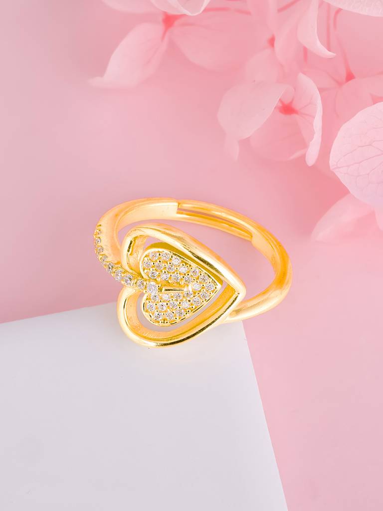 Giva 925 Sterling Silver Golden Falling For Your Heart Ring