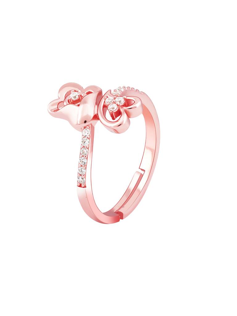 GIVA 925 Sterling Silver Rose Gold Blossoming Heart Ring