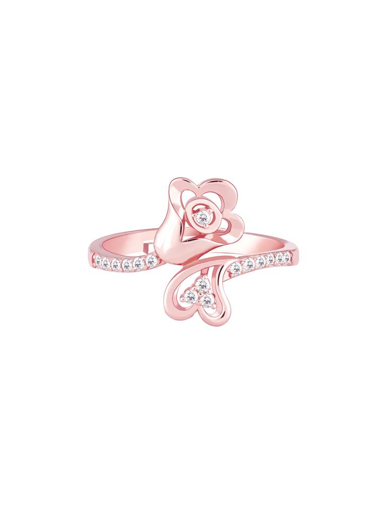 GIVA 925 Sterling Silver Rose Gold Blossoming Heart Ring