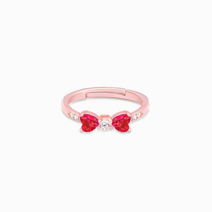 Anushka Sharma Rose Gold Cherry Bow Heart Ring : R081