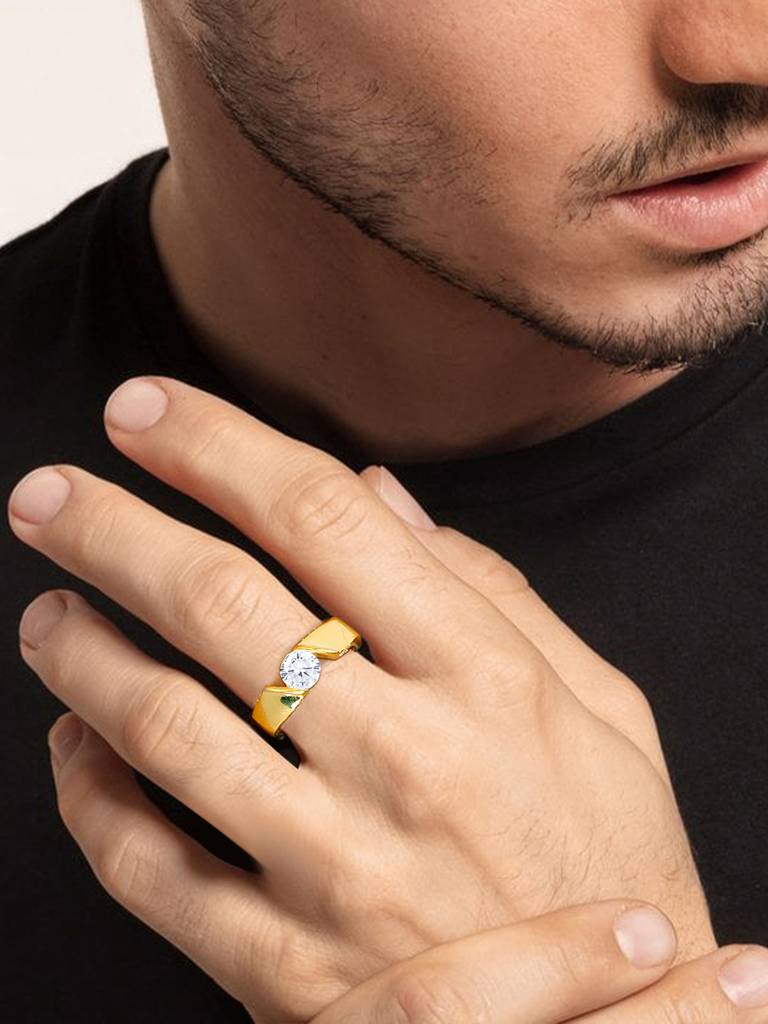 Giva 925 Sterling Silver Golden Stylishly You Ring