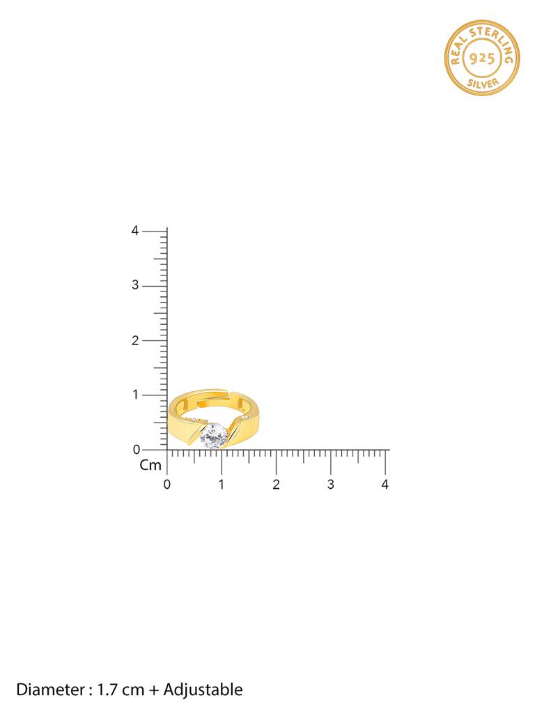 Giva 925 Sterling Silver Golden Stylishly You Ring