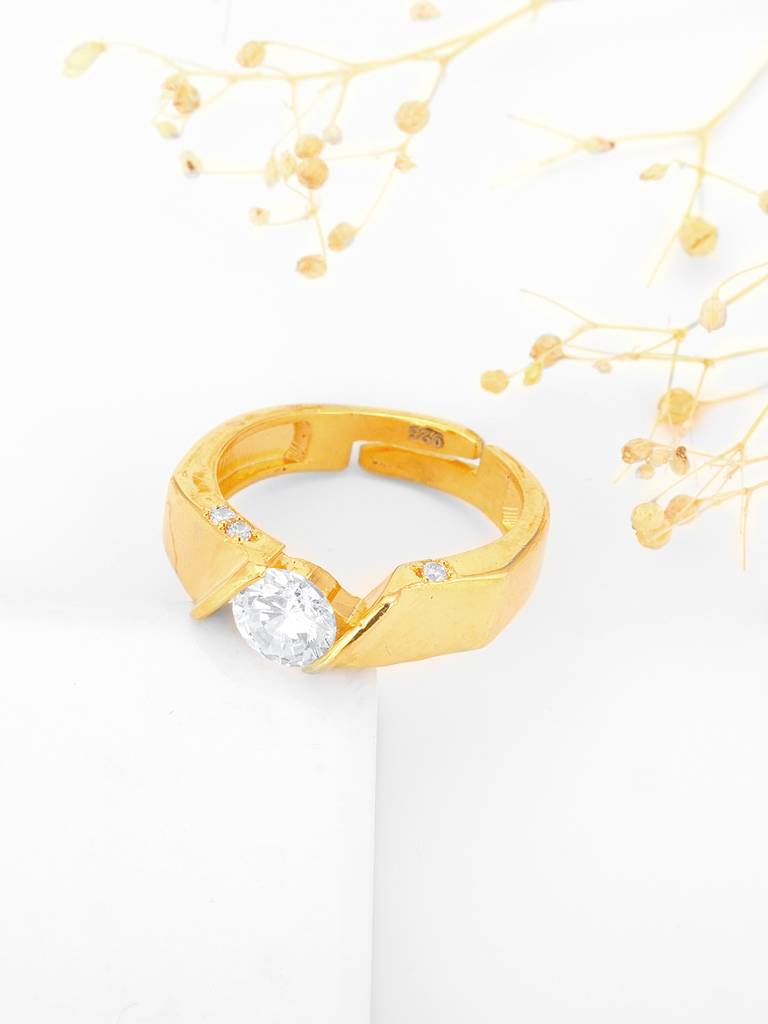 Giva 925 Sterling Silver Golden Stylishly You Ring