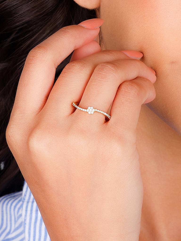 Giva 925 Sterling Silver Golden Mystical Beauty Ring