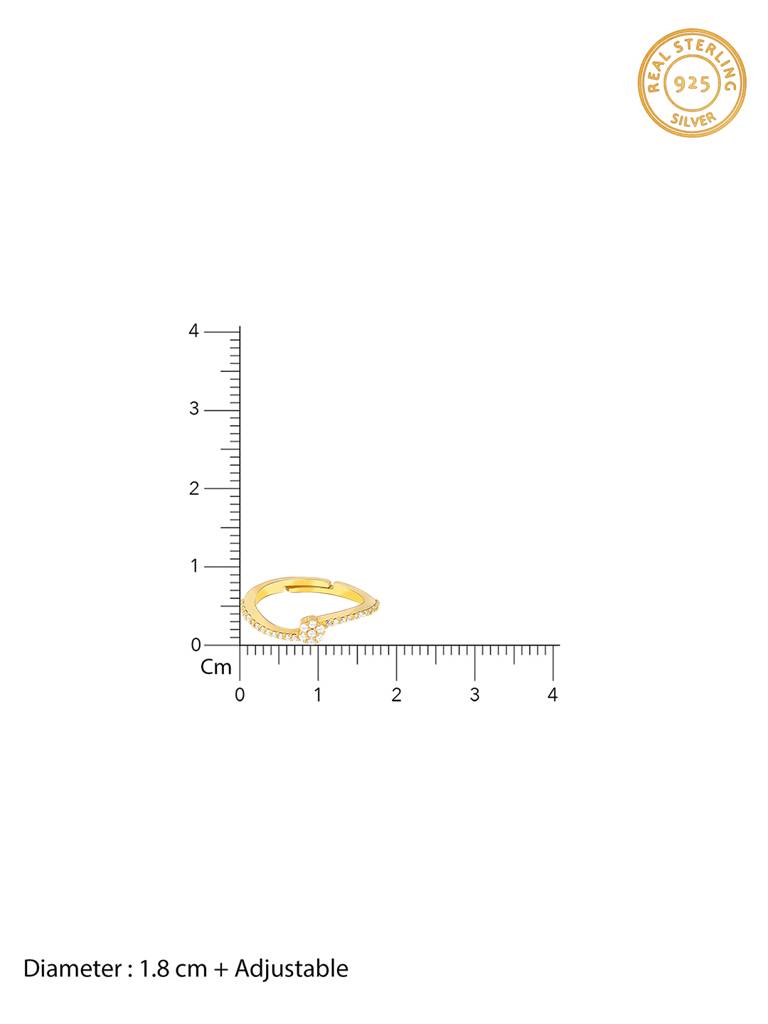 Giva 925 Sterling Silver Golden Mystical Beauty Ring