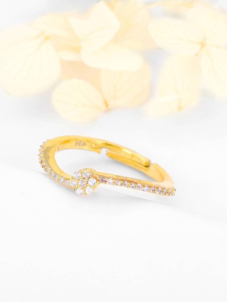 Giva 925 Sterling Silver Golden Mystical Beauty Ring