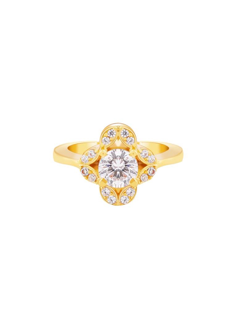 Giva 925 Sterling Silver Golden Bountiful Blossom Ring