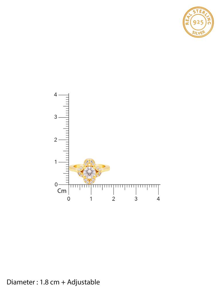 Giva 925 Sterling Silver Golden Bountiful Blossom Ring