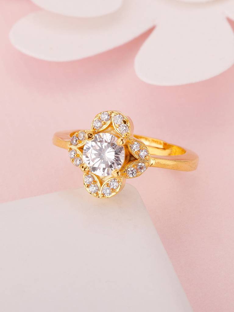 Giva 925 Sterling Silver Golden Bountiful Blossom Ring