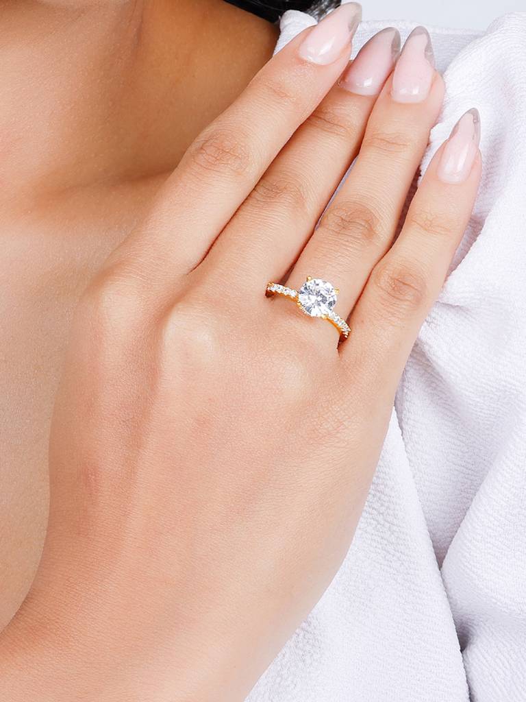 Giva 925 Sterling Silver Golden Galaxy Ring