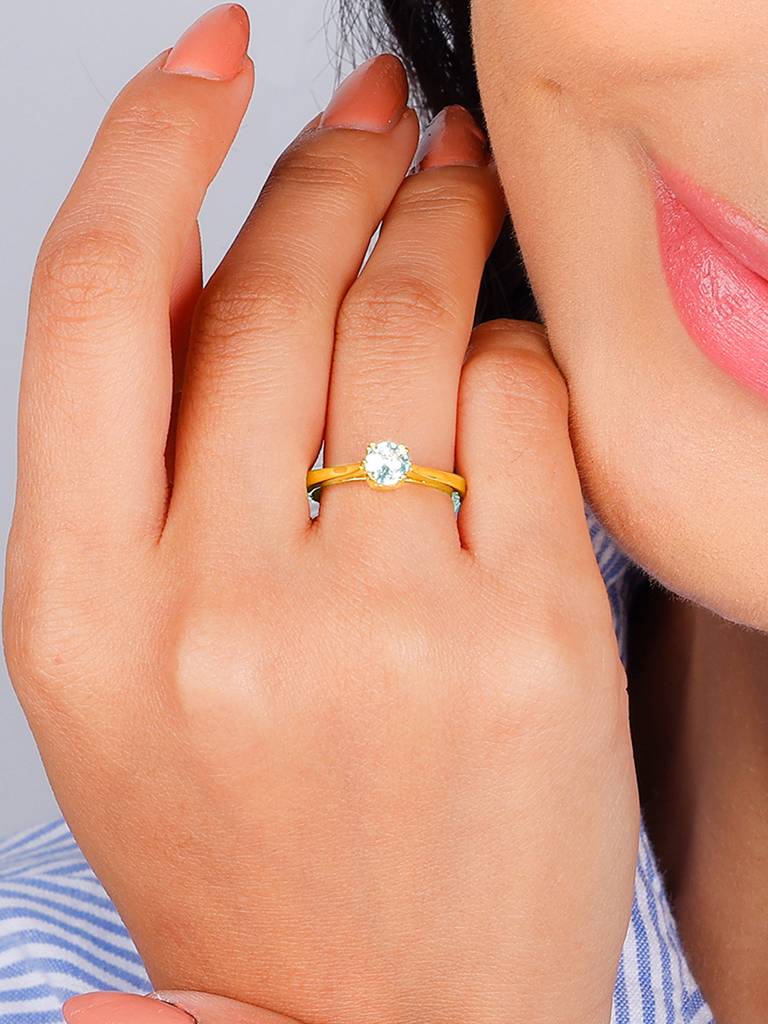 Giva 925 Sterling Silver Golden Etheral Beauty Ring