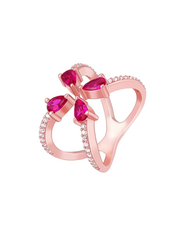 Giva 925 Sterling Silver Rose Gold Cute Carnation Ring