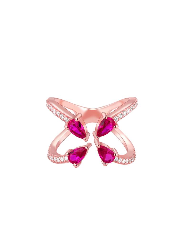 Giva 925 Sterling Silver Rose Gold Cute Carnation Ring