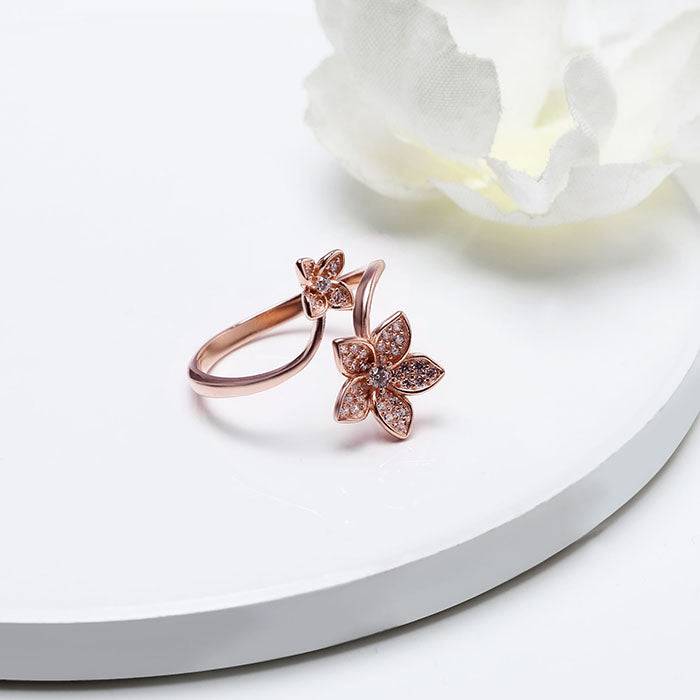 Rose Gold Blooming Flower Ring : R084