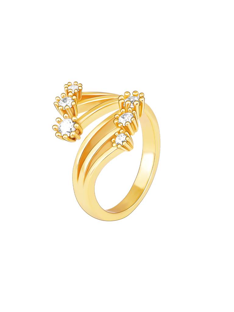 GIVA 925 Sterling Silver Golden Bouquet of Hug Ring