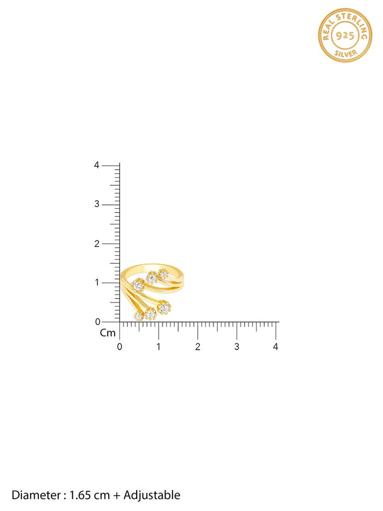 GIVA 925 Sterling Silver Golden Bouquet of Hug Ring
