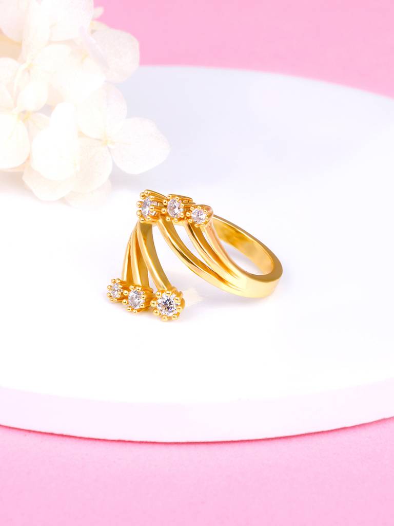 GIVA 925 Sterling Silver Golden Bouquet of Hug Ring