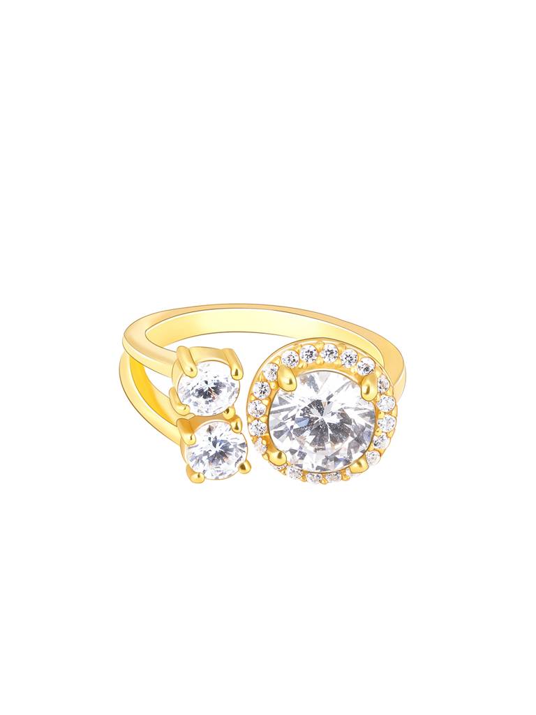 Giva 925 Sterling Silver Golden Galaxy Glitter Ring