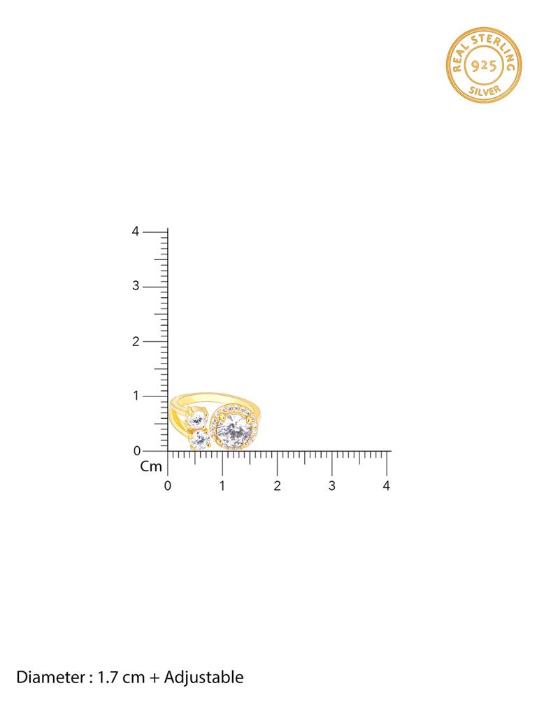 Giva 925 Sterling Silver Golden Galaxy Glitter Ring
