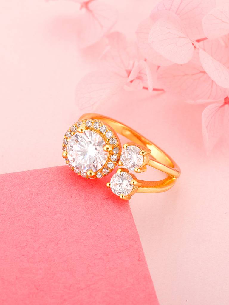 Giva 925 Sterling Silver Golden Galaxy Glitter Ring