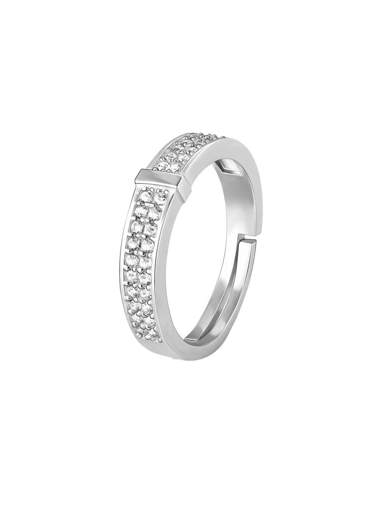 GIVA 925 Sterling Silver Zircon Studded Bling Ring