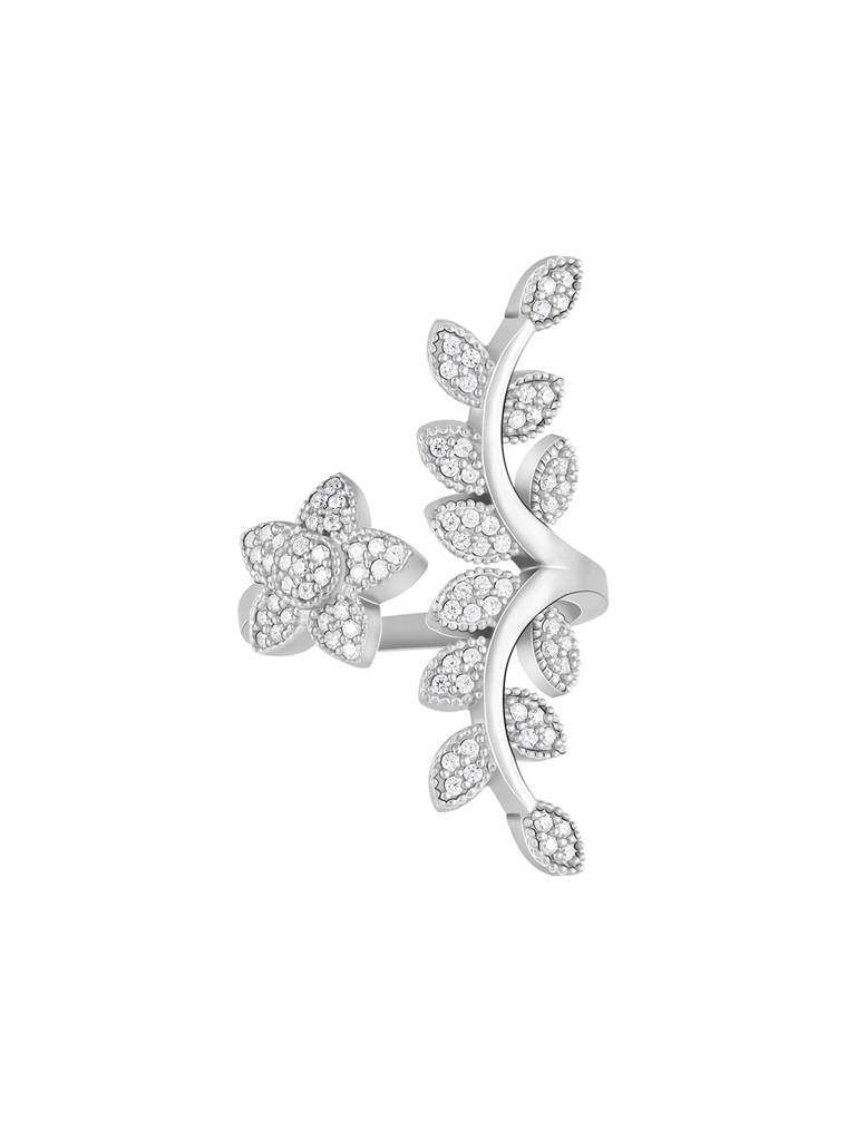 Giva 925 Sterling Silver Leaf Statement Ring