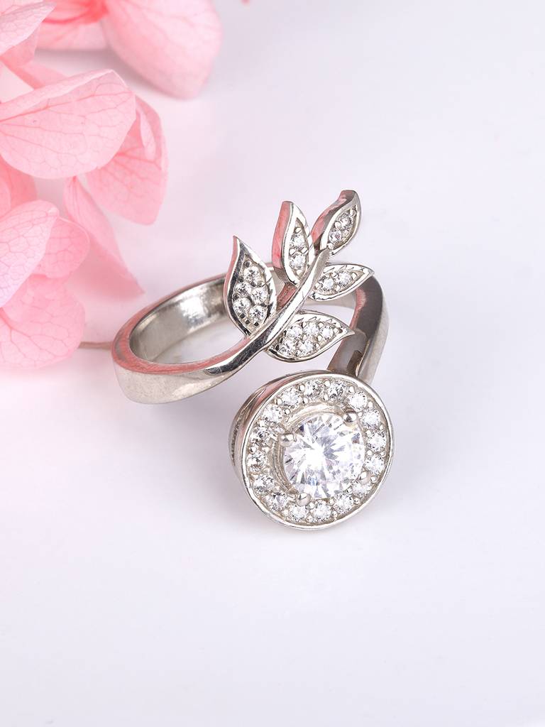 GIVA 925 Sterling Silver Budding Serrate Ring