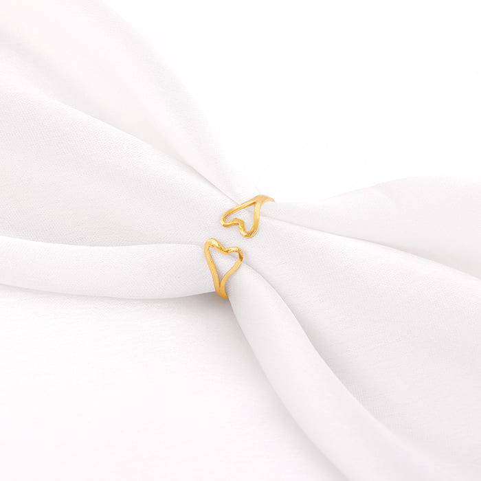 Giva 925 Silver Golden Hugging Hearts Ring,Adjustable| Gifts For Women And Girls | With Ce : R0869