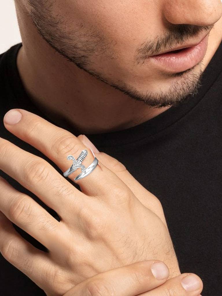 GIVA 925 Sterling Silver Swordfighter Ring For Him