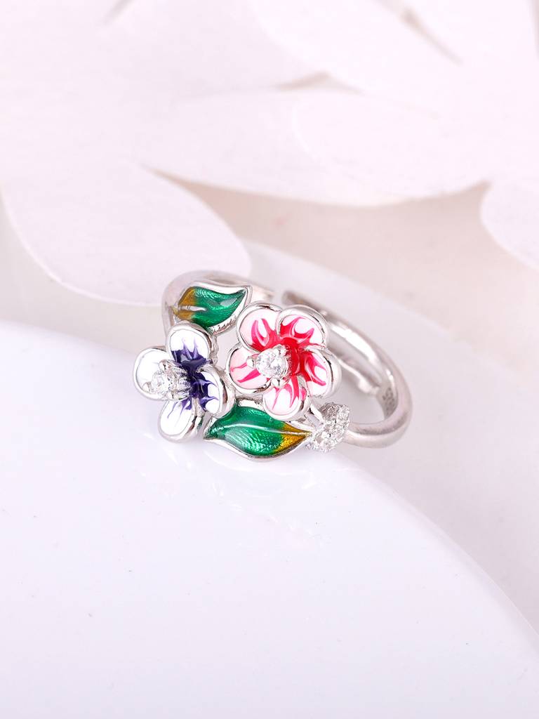 Giva 925 Sterling Silver Sparkle And Bloom Ring