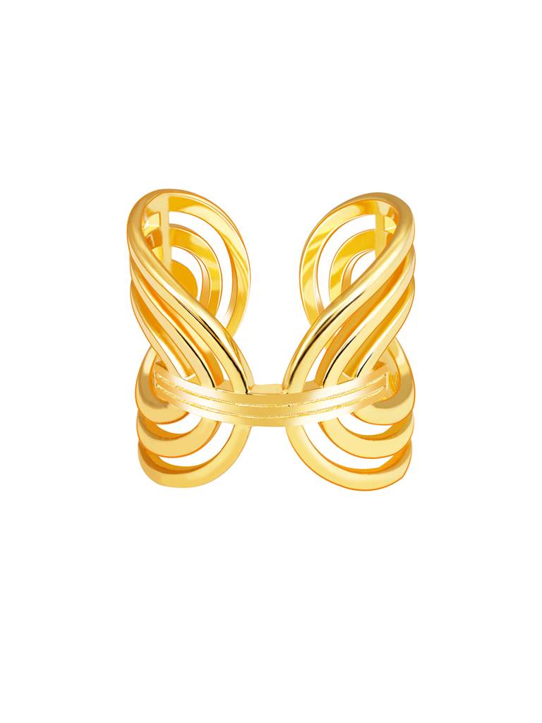 GIVA 925 Sterling Silver Golden Ellipses Open String Ring