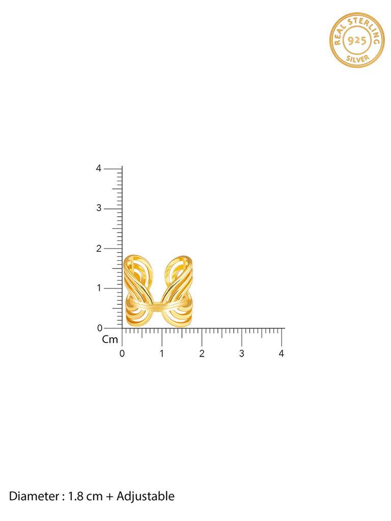 GIVA 925 Sterling Silver Golden Ellipses Open String Ring