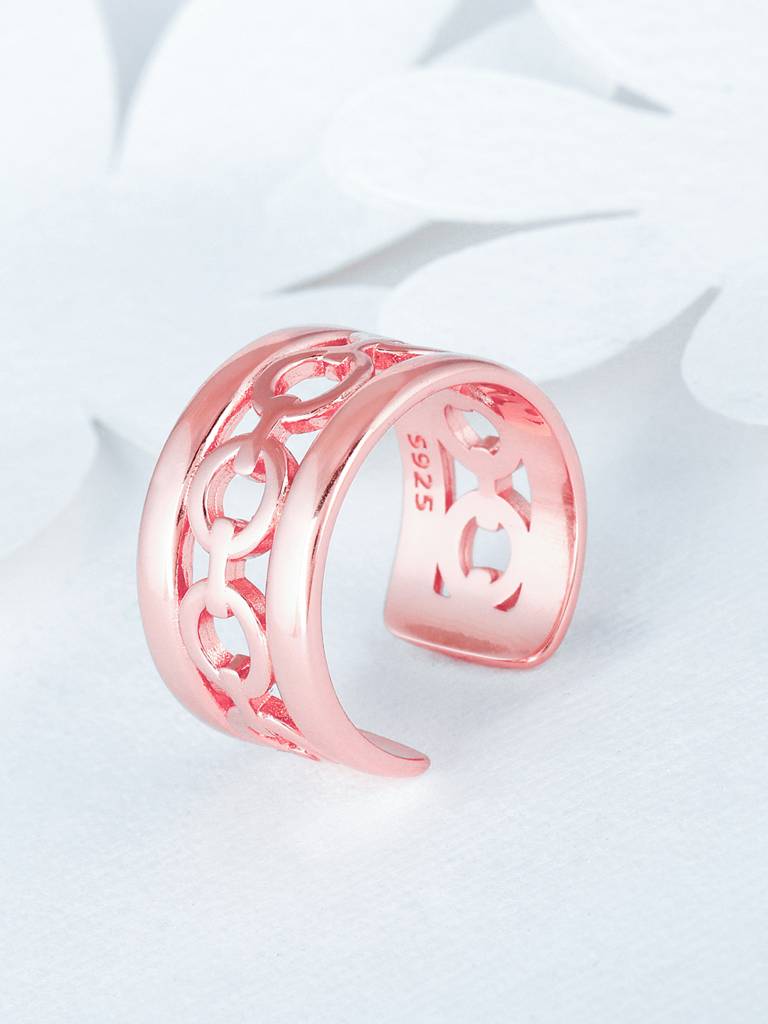 Giva 925 Sterling Silver Rose Gold Encircled Beauty Ring