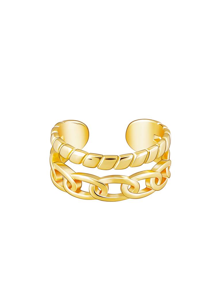 GIVA 925 Sterling Silver Golden Connected Together Ring