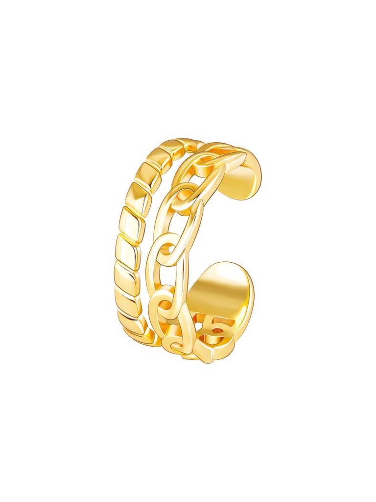 GIVA 925 Sterling Silver Golden Connected Together Ring