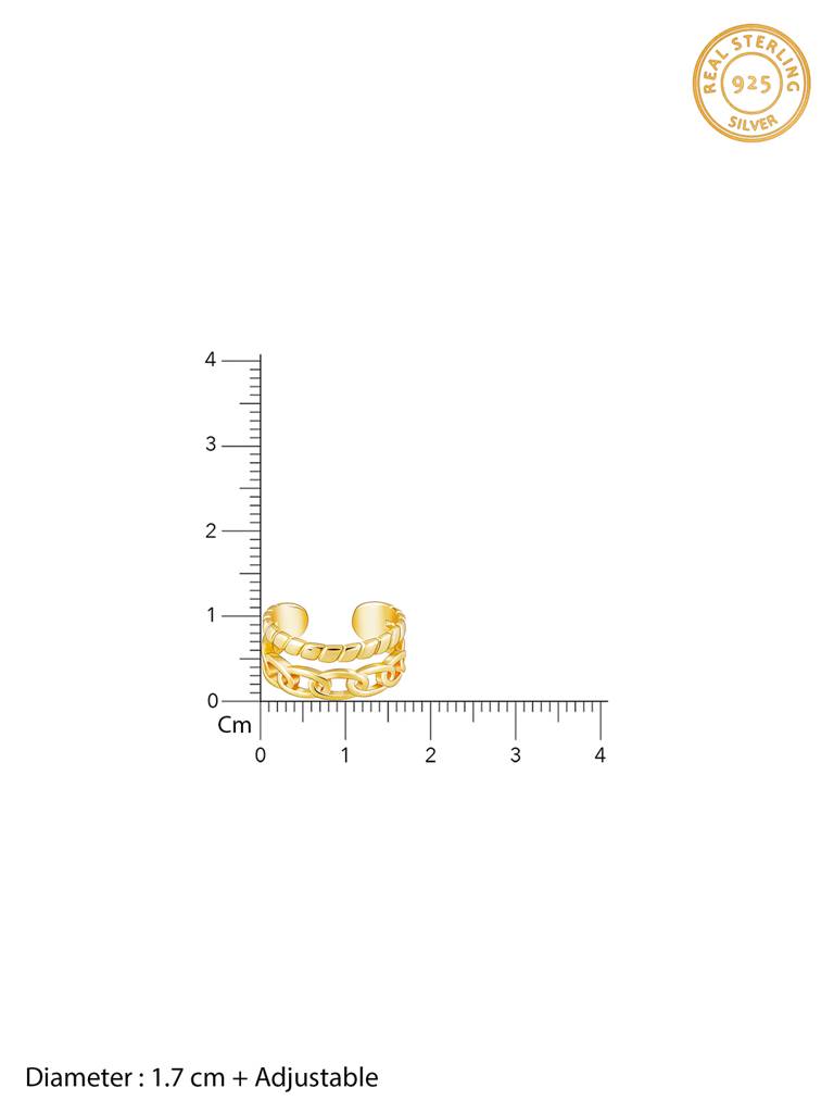 GIVA 925 Sterling Silver Golden Connected Together Ring