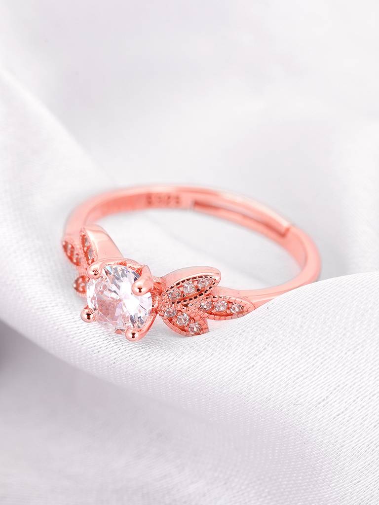 Giva 925 Sterling Silver Rose Gold Dear Flower Ring