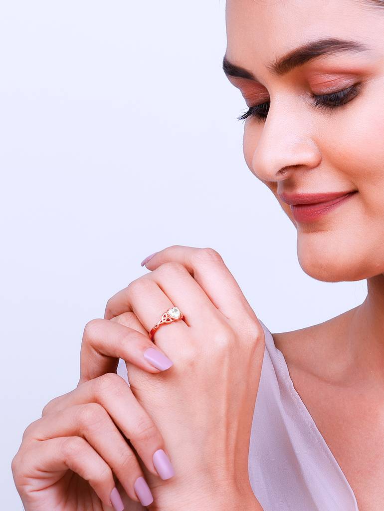 GIVA 925 Sterling Silver Rose Gold I Promise My Heart Ring