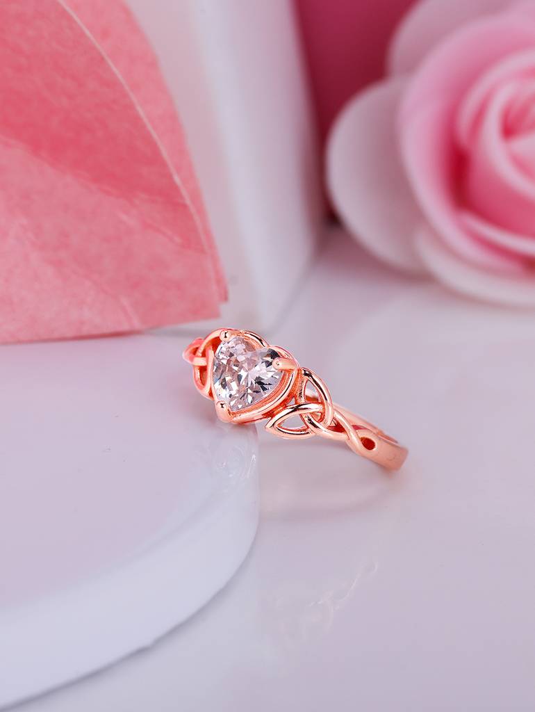 GIVA 925 Sterling Silver Rose Gold I Promise My Heart Ring