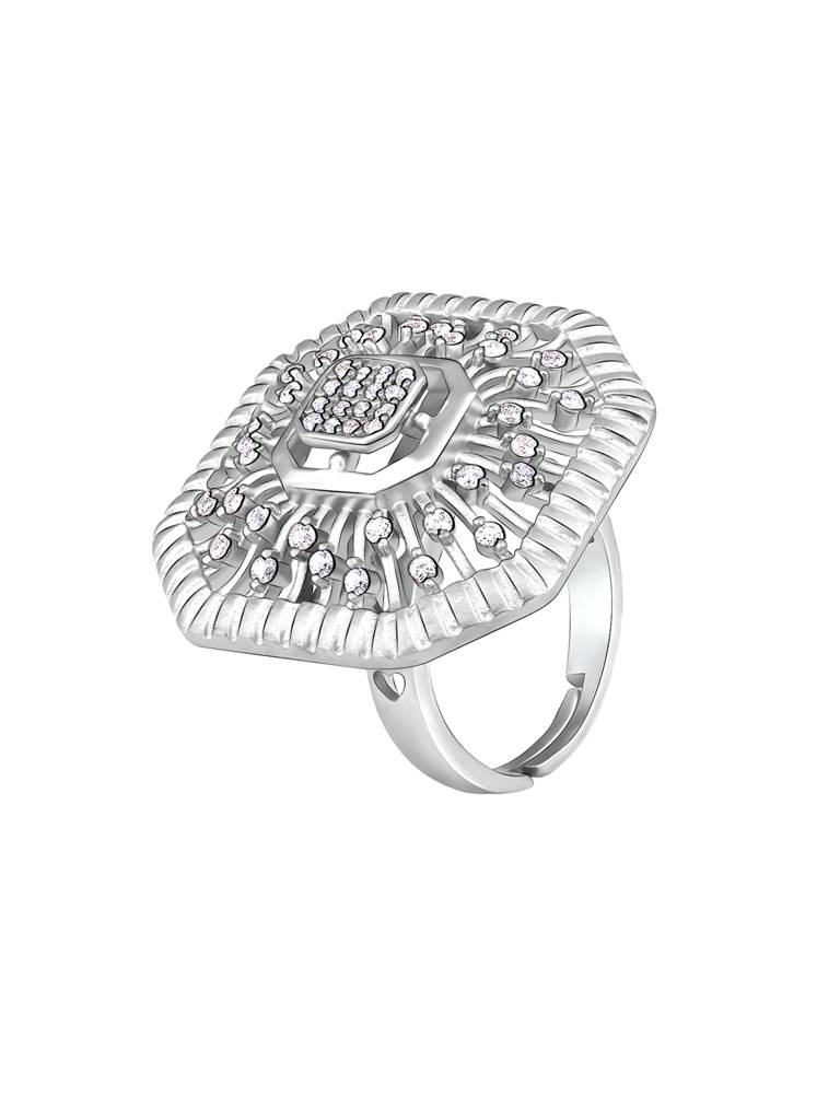 GIVA 925 Sterling Silver Sparkles Octagon Ring