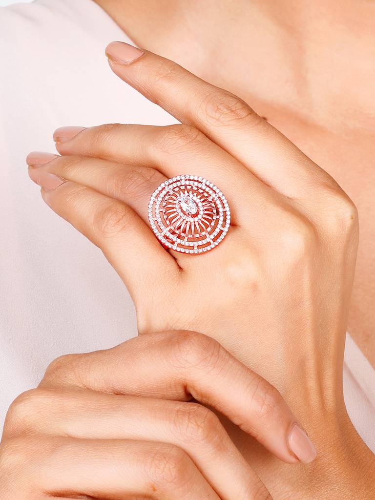 Giva 925 Sterling Silver Rose Gold Lovesome Ring