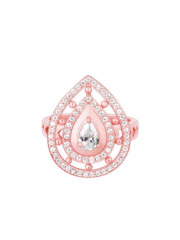 Giva 925 Sterling Silver Rose Gold Dew Drop Ring