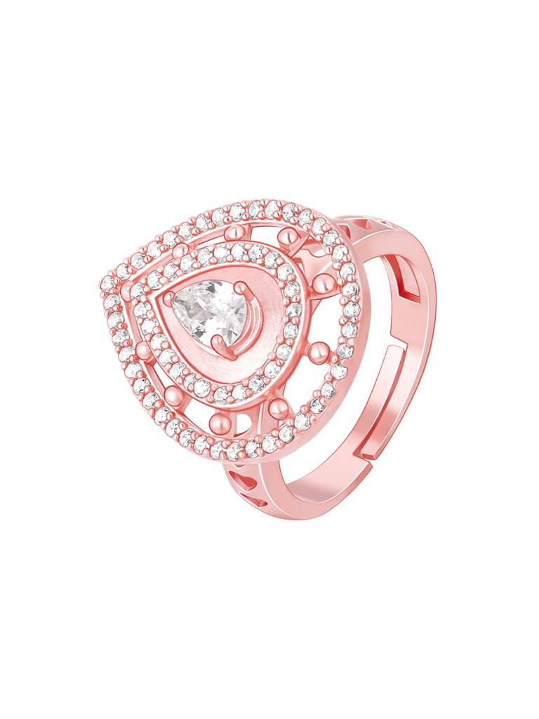Giva 925 Sterling Silver Rose Gold Dew Drop Ring