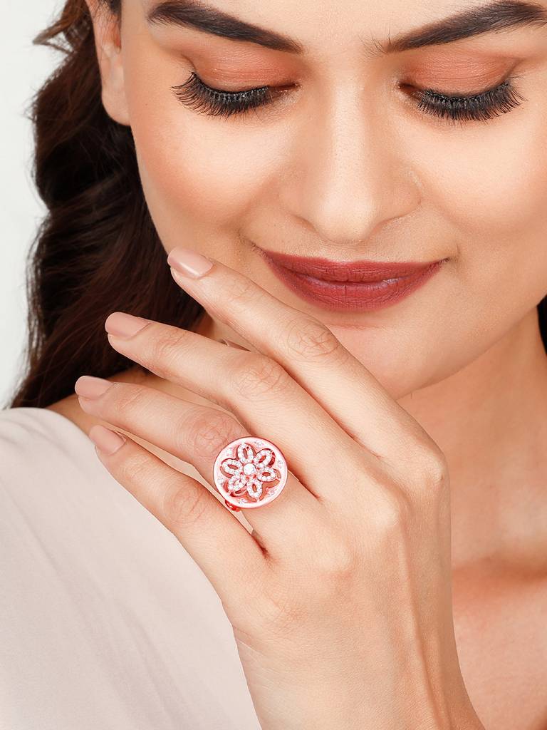 Giva 925 Sterling Silver Rose Gold Say It With Flowers Ring