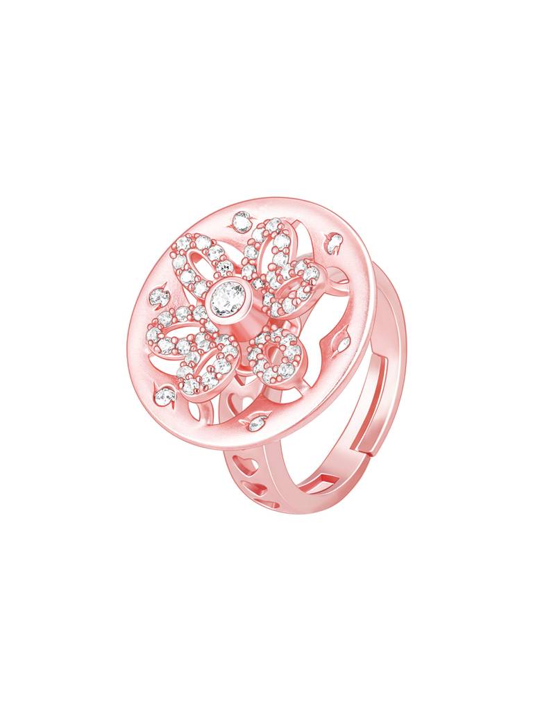 Giva 925 Sterling Silver Rose Gold Say It With Flowers Ring