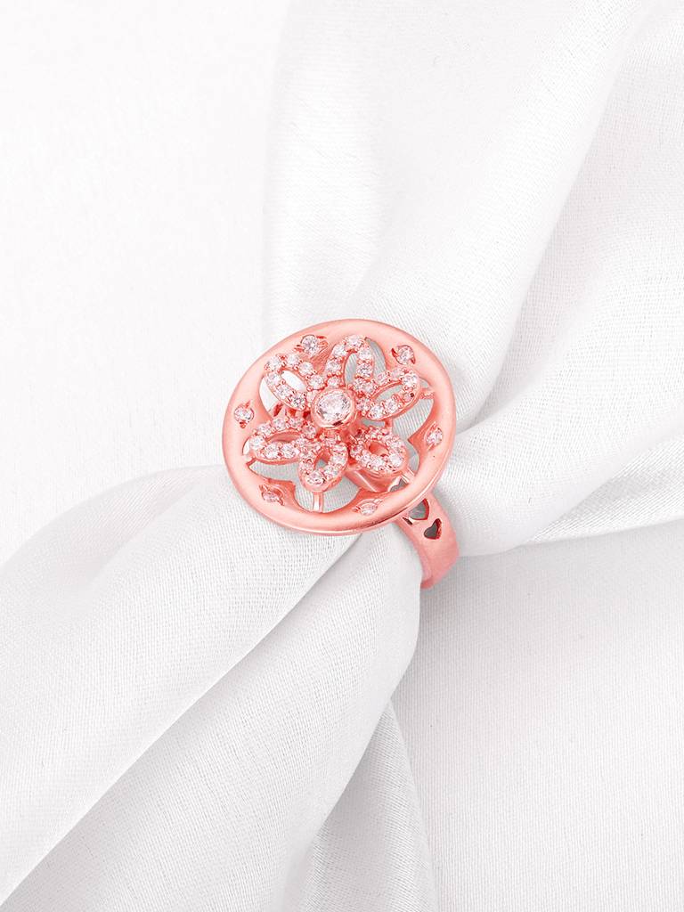 Giva 925 Sterling Silver Rose Gold Say It With Flowers Ring
