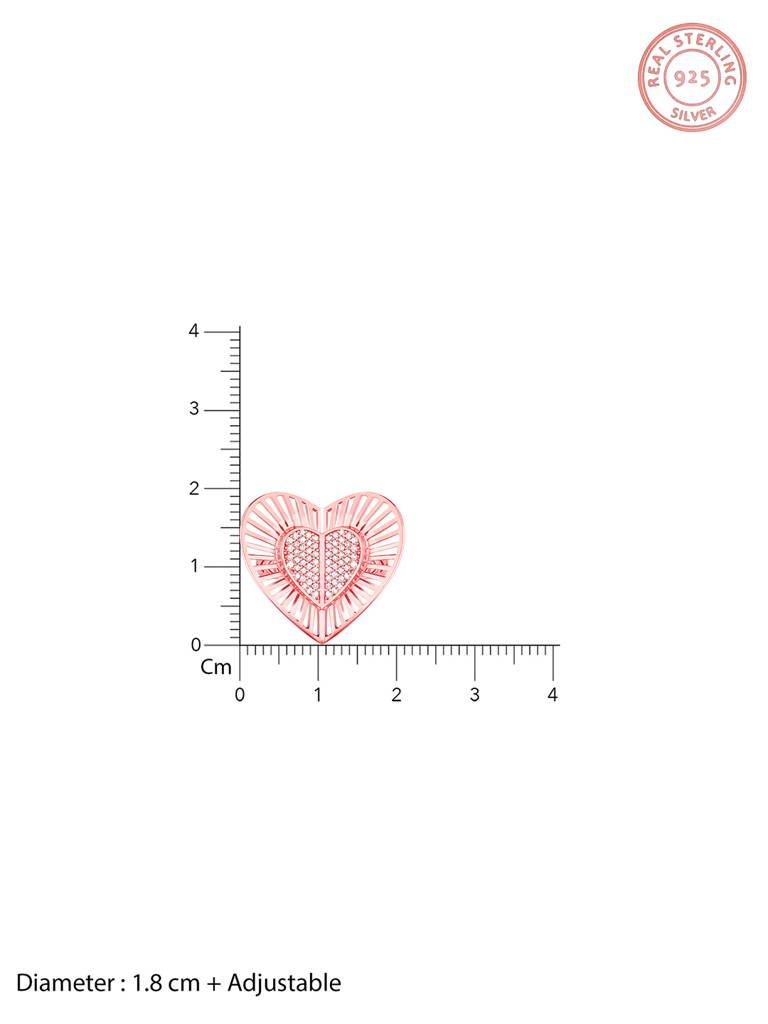 GIVA 925 Sterling Silver Anushka Sharma Rose Gold Cocktail Heart Ring