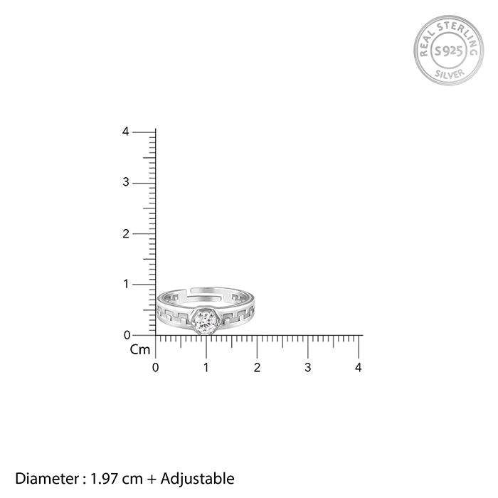 Silver Classic Zircon Ring For Him : R091